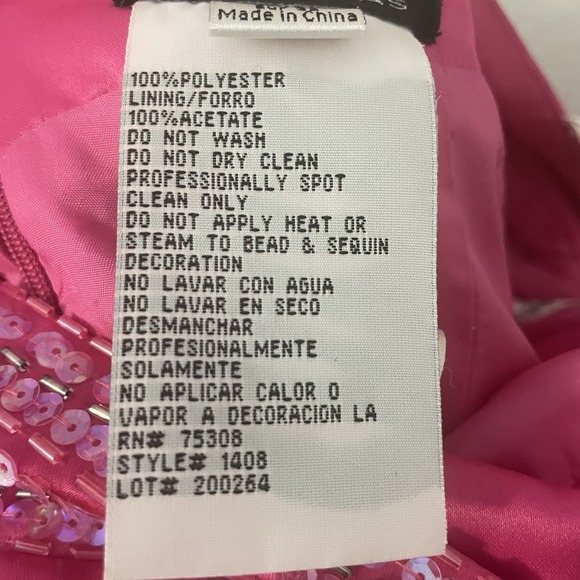 VTG ZUM ZUM by NIKI VILAS 1/2 Pink Satin Fairy Y2K Beads Sequins Gown Prom HOCO - Picture 9 of 11